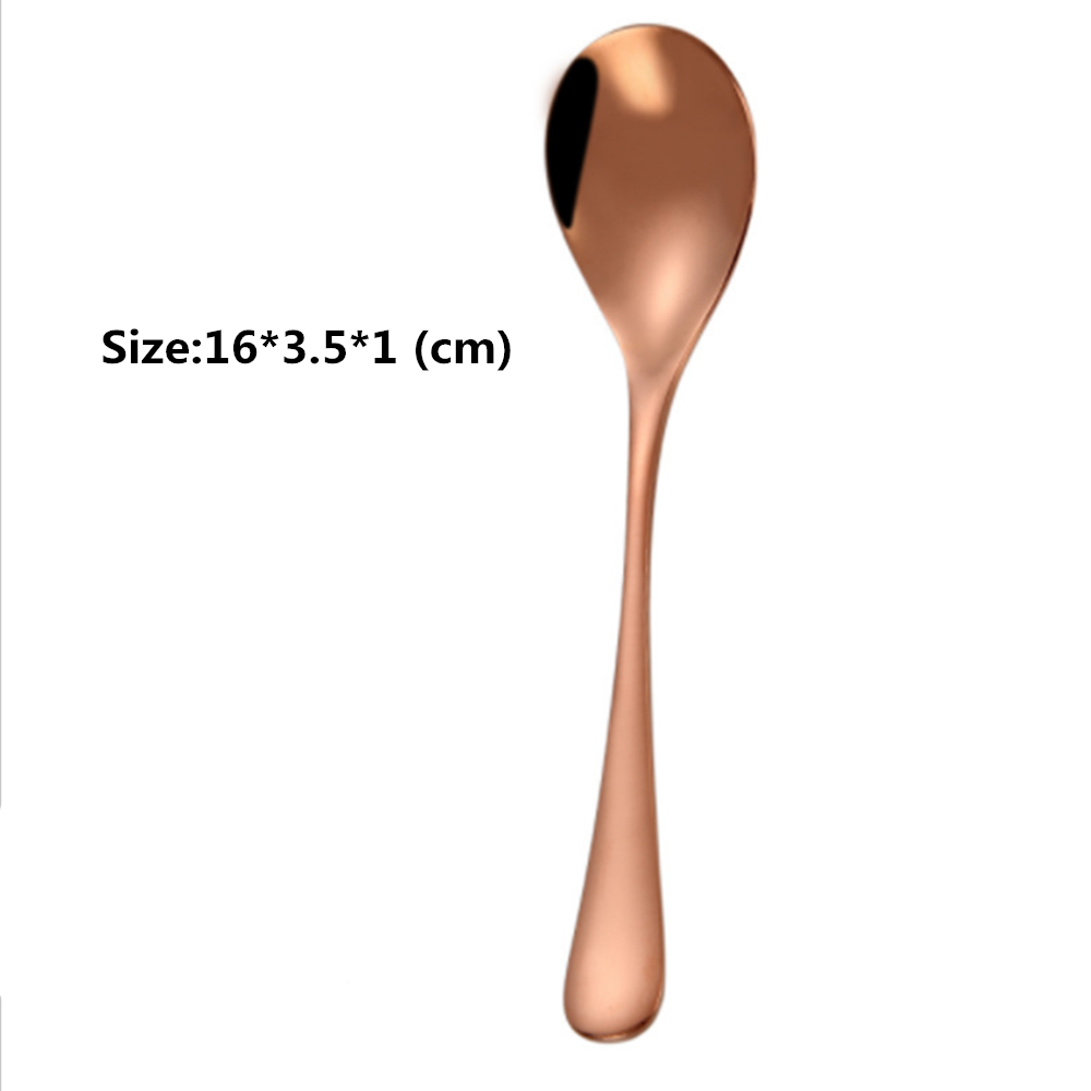Stainless Steel Spoons Ceramic Handle Tea Coffee Scoop Vintage Gold Plating Dessert Spoon High Grade Cake Scoop Tool