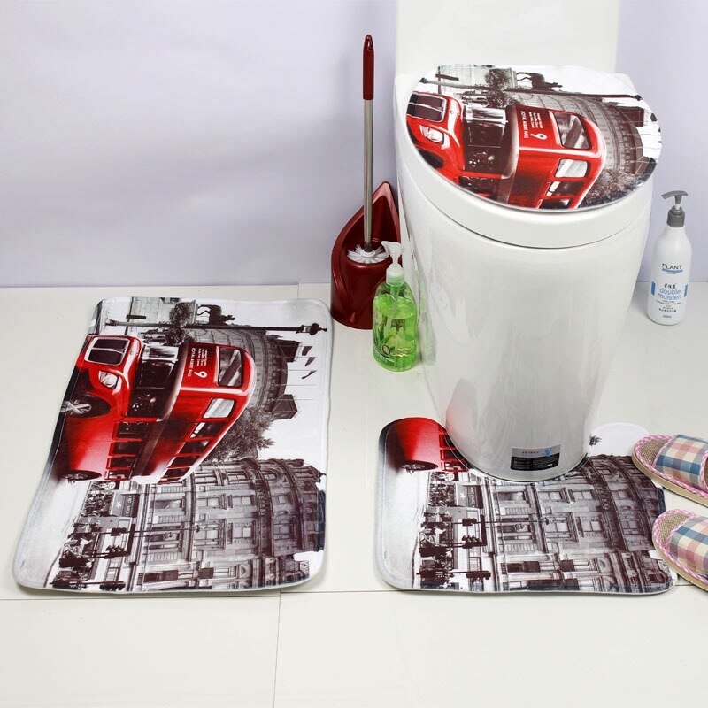 Fundas para asientos de inodoro, alfombras de franela Ocean World, alfombrilla de felpa para el baño, alfombrilla para el suelo del asiento, WC, tapa del inodoro, accesorios de baño: E