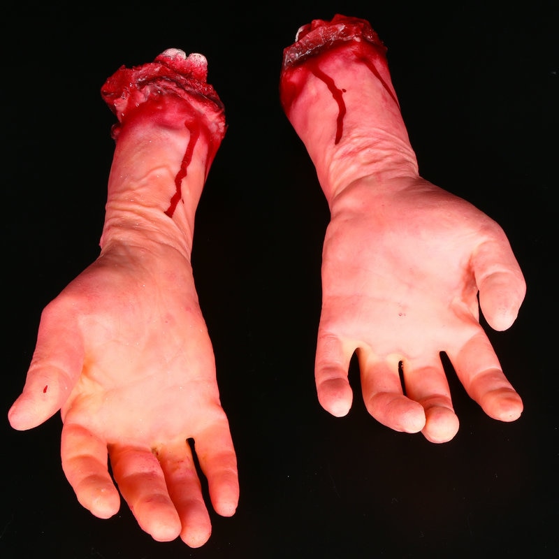 Human Arm Hand Bloody Dead Body Parts Haunted House Halloween Prop Right AR Toy
