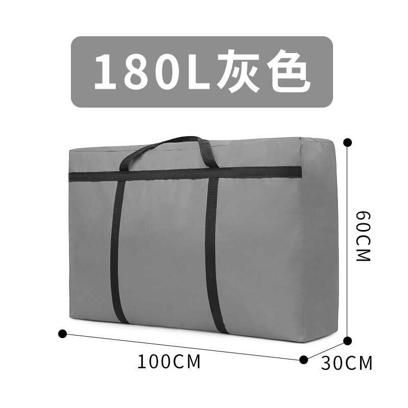 Bolsa de lona Oxford de gran capacidad para embalaje móvil, 180L tejida de bolsa de lona, artefacto de almacenamiento de edredón, portátil, piel de serpiente: gray 180L