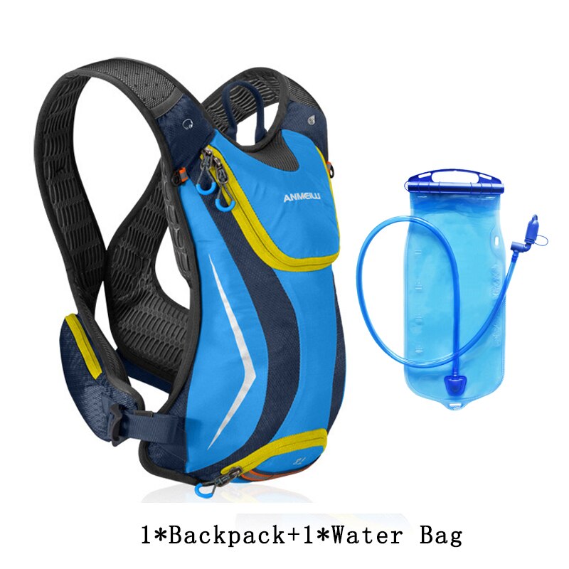 5L Radfahren Trink Rucksack, Wasser Tasche für Camping Wandern Trink Rucksack, draussen Leichte Laufschuhe Tasche Wasser blasiert Tasche: BLU mit 2LWater Tasche