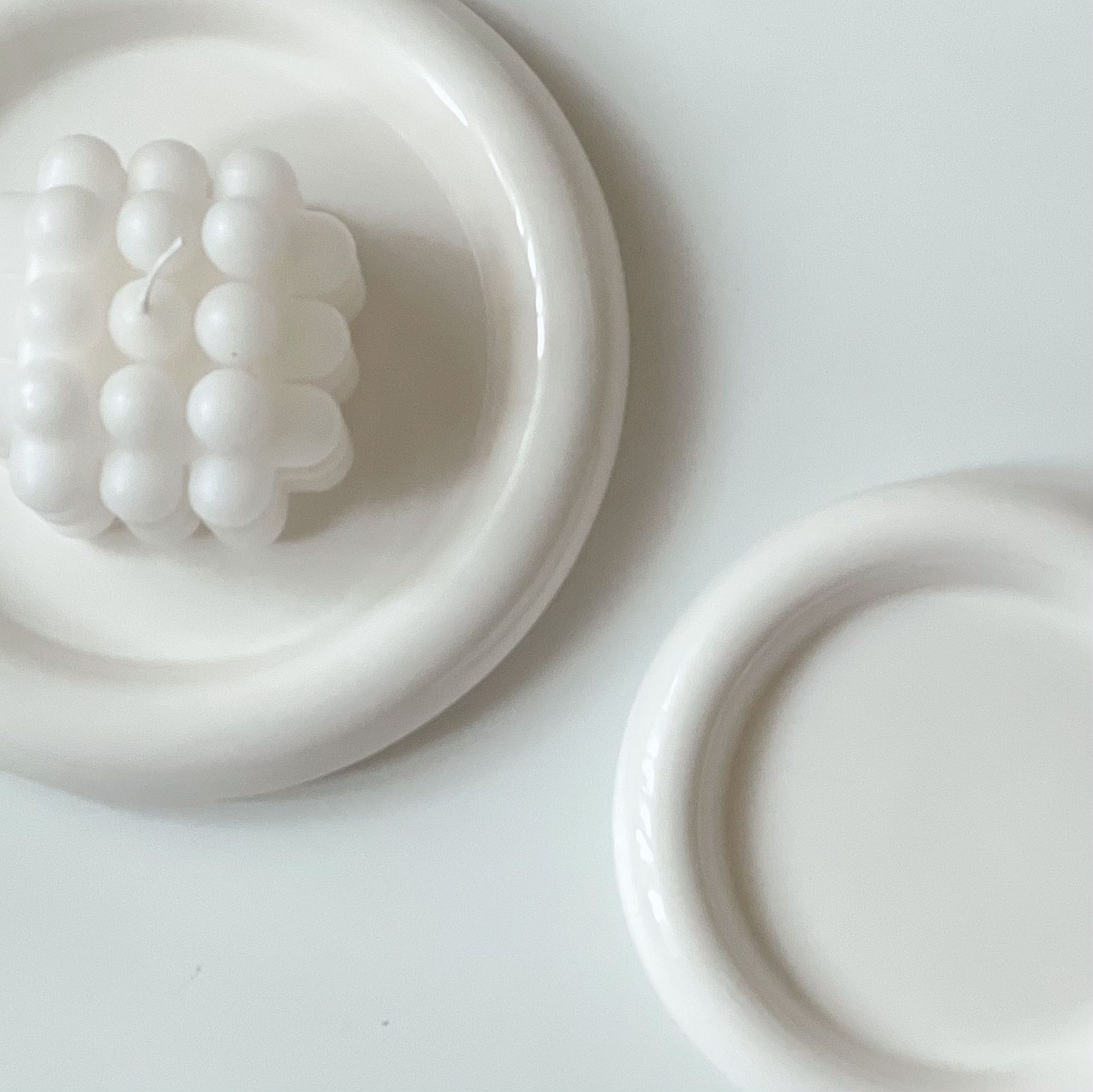Keramisk tallerken fad hvid service porcelæn smykke tallerken køkken tallerken snack tallerken