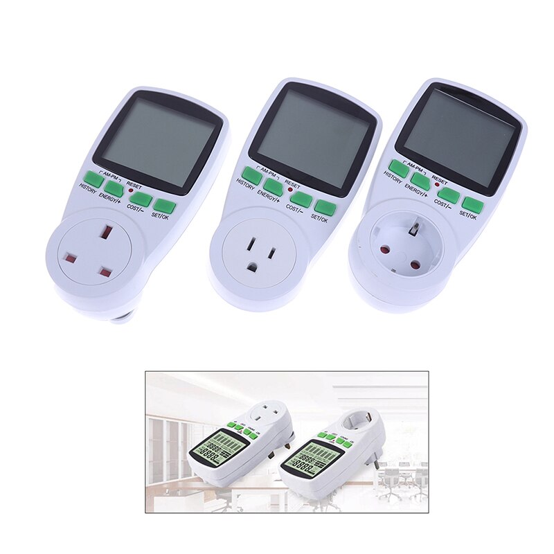 AC Power Meters 110v/220v Digital Wattmeter Eu Energy Meter Watt Monitor Electricity Cost Diagram Measuring Socket Analyzer
