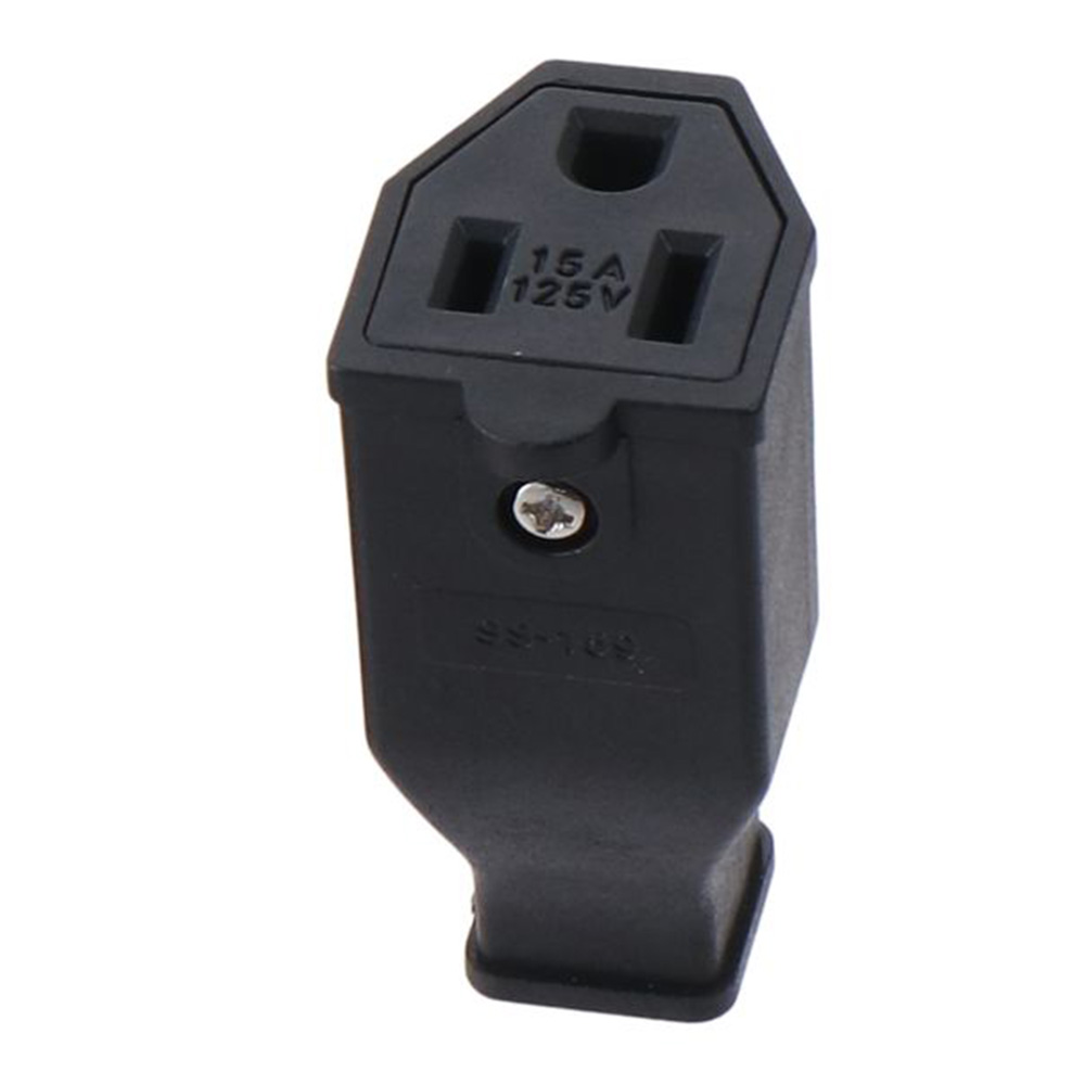 15a 125V Verlengsnoer Uiteinden Connector Set Black Shell Vervangende Plug 2 Polige 3-draads Mannelijke En Vrouwelijke Aardingstekker: Goud