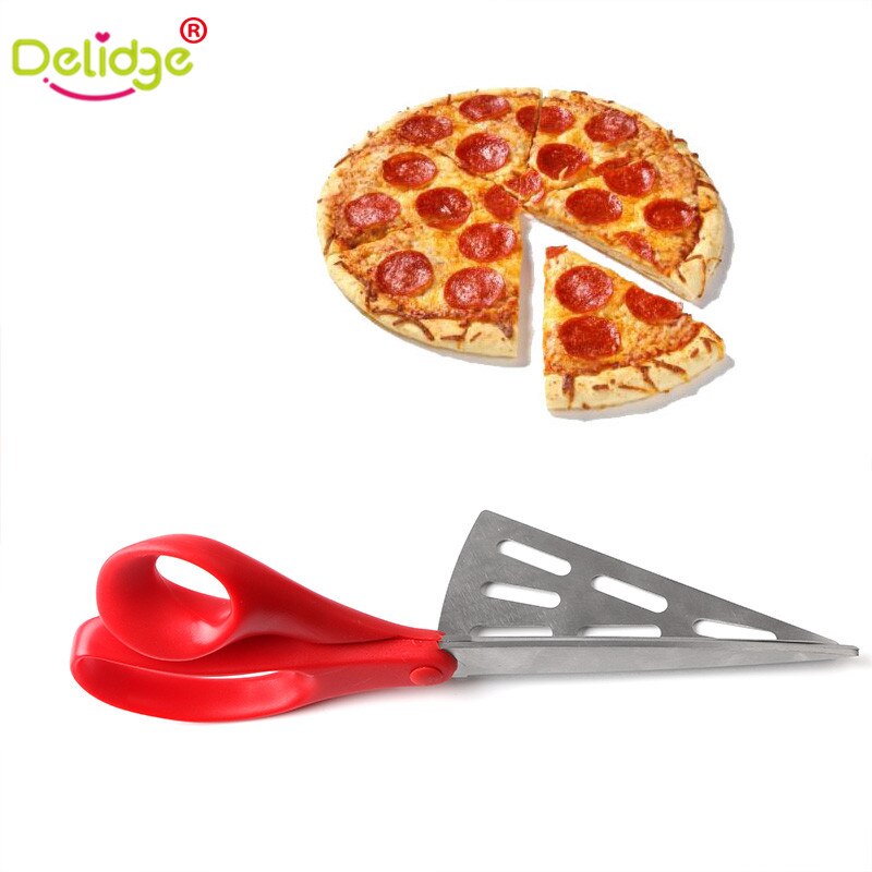 Delidge 1 pc 2 in 1 Pizza Schaar Roestvrij Staal Verwijderbare Pizza Schop Schaar Brood Pie Snijgereedschap Pie Slicer mes