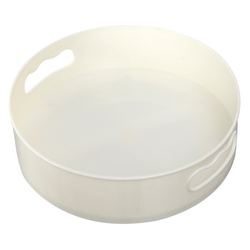 Boîte de rangement des aliments, plateau tournant 360 plateau tournant Double couche conteneurs de rangement de cuisine, boîte de rangement des épices plateau de salle de bains plateau de cuisine: White
