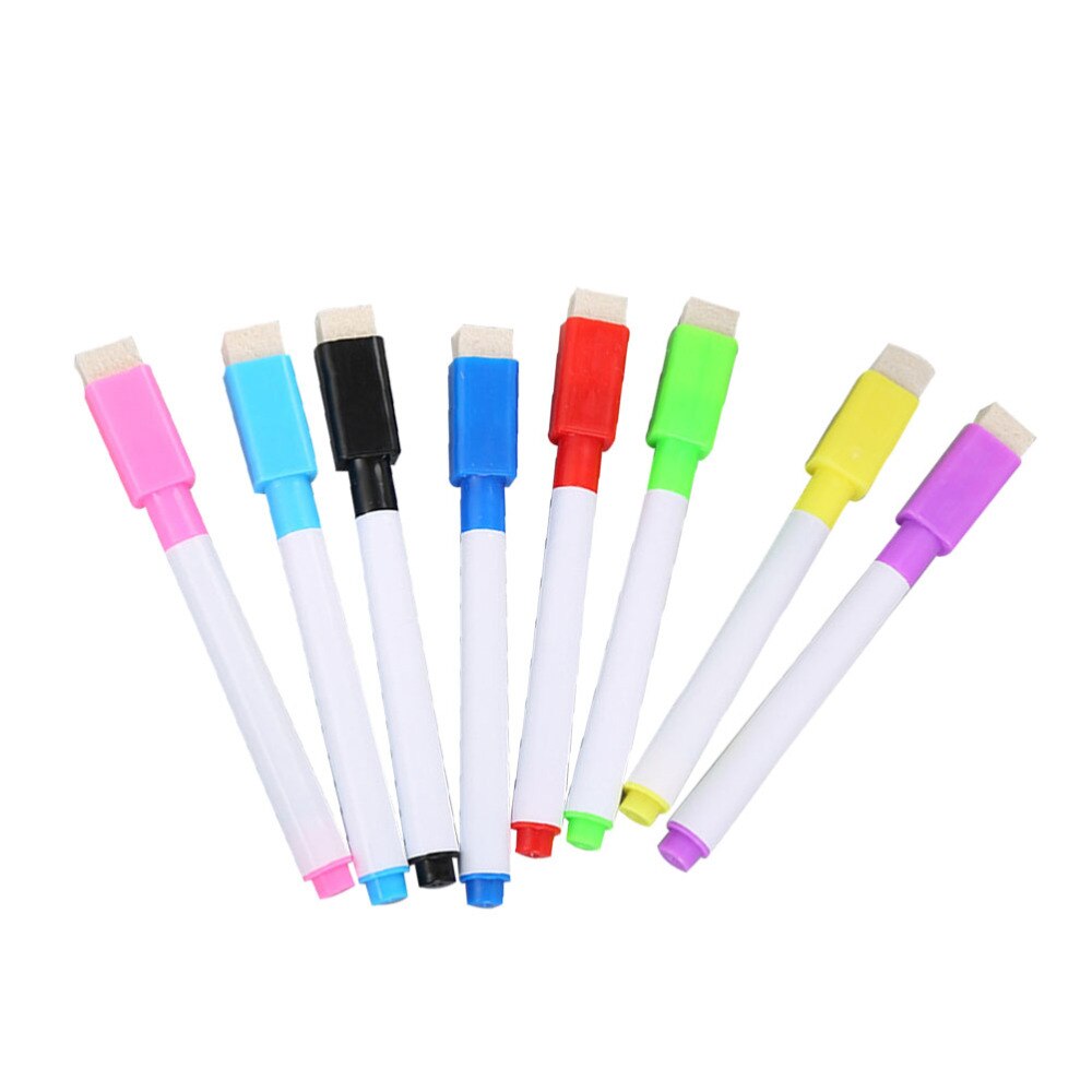 24pcs Erasable Whiteboard Pen Magnetic Whiteboard Pen Erasable Marker Carrying Brush (8 Colors): Default Title