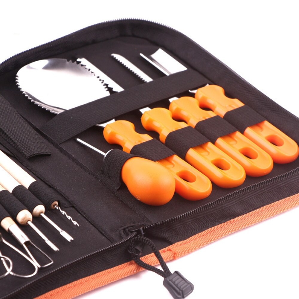 13pcs Halloween Pumpkin Carving Tools Jack-O-Lanterns Pumpkin Cutting Knives Tools Kit with Storage Bag^1
