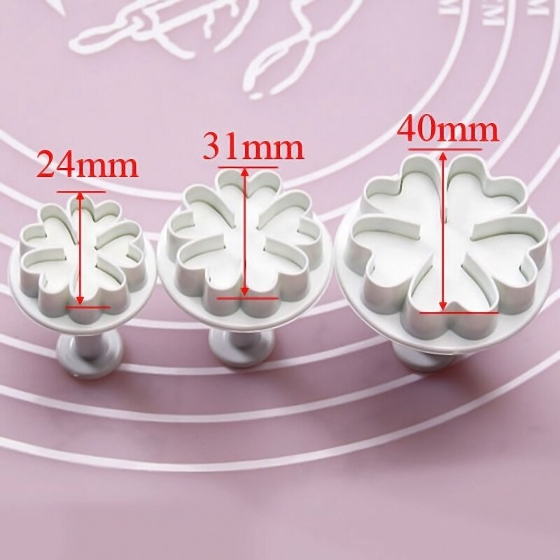 3 Stks/set Primrose Bloem Plunger Cutters Fondant Cake Decorating Bakken Tool