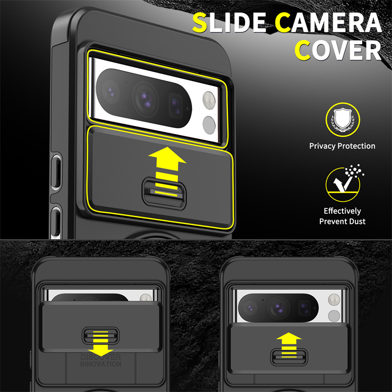 Stødsikkert panser fundasui til google pixel 9 pro xl cover slide linse bilring stativ beskyttende bagcover pixel 7 8 pro 8a 9 pro capa