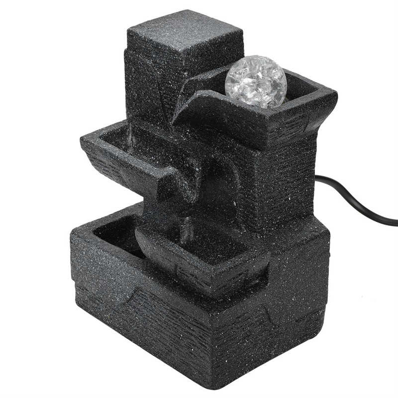 Tabletop Fountain Resin Waterfall Fountain Office for Home