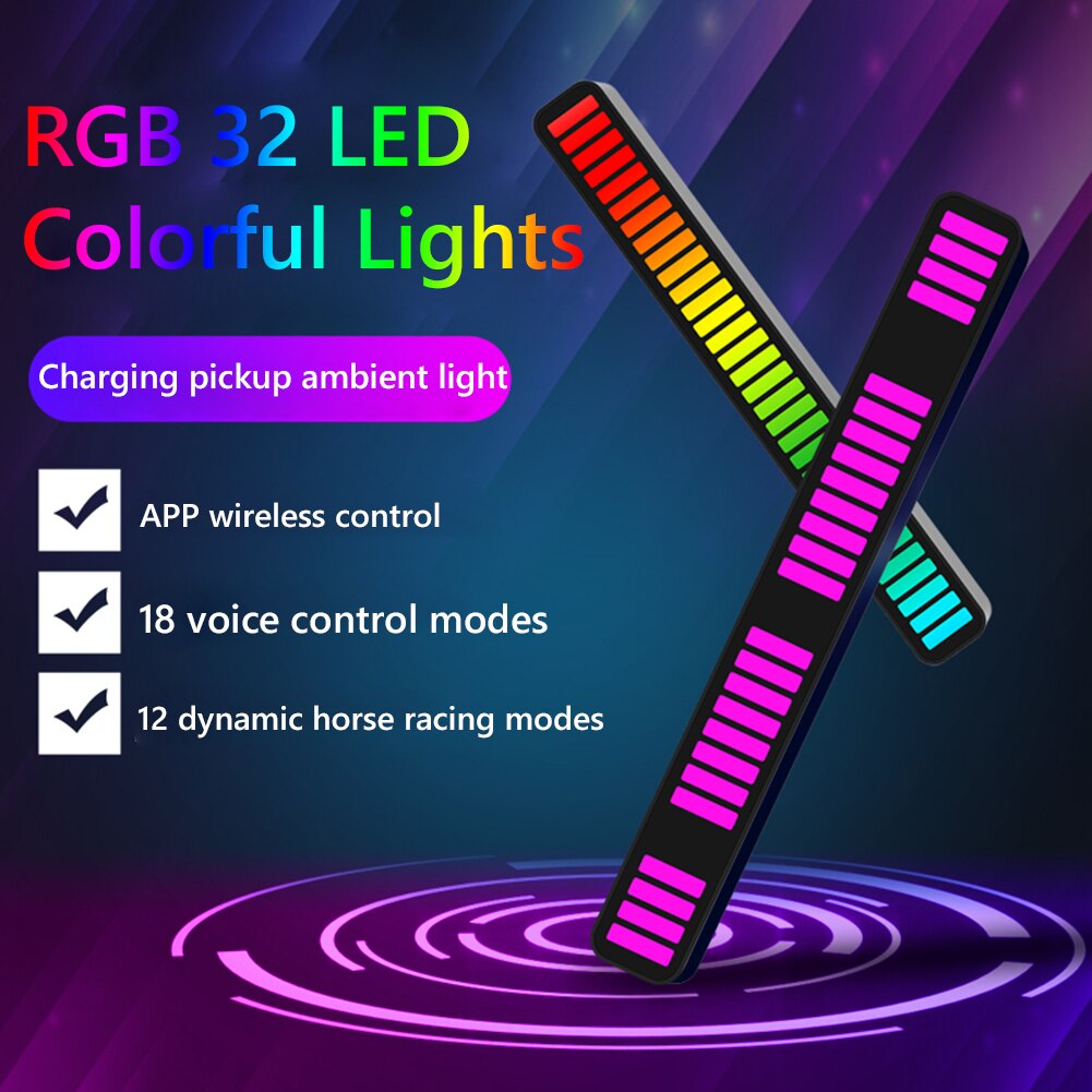 32 LED Sound Control Light Phone APP Control RGB C... – Grandado