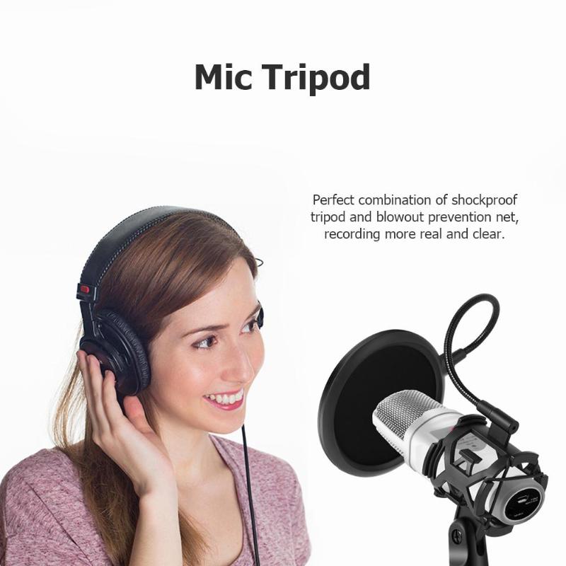Opvouwbare Microfoon Stand Beugel Desktop Mic Statief Houder Met Shock Mount Wind Filter Voor Broadcast Conferentie Live Vedio