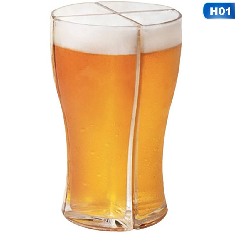 Oversized Beer Glass Mug Cup Separable 4 Parts Large Capacity Thick Beer Glass Glass Glass Crystal Glass Bar Dinner Beer Glass: Default Title