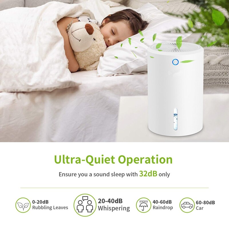 Electric Mini Air Dehumidifier 900Ml Portable Air Purifier Machine Automatic Power-Off Defrost for Home EU Plug