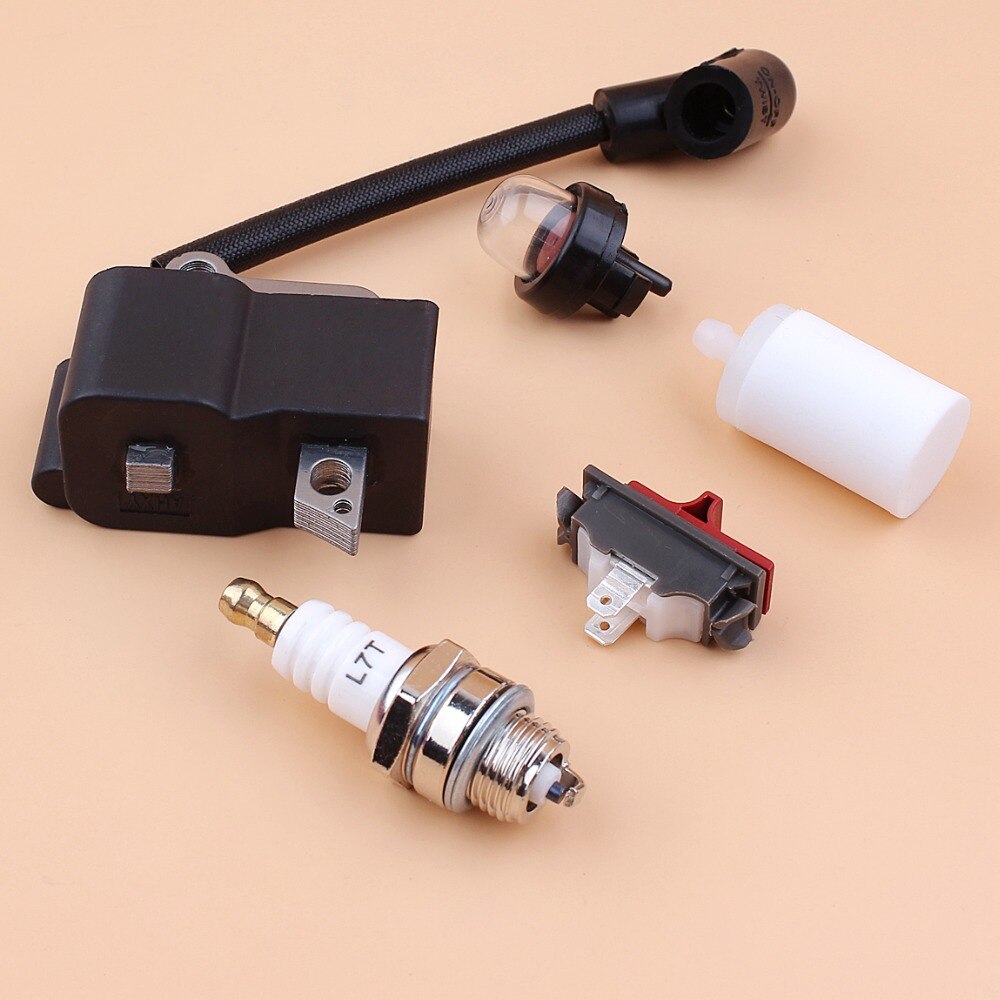 Tändspole på/av strömbrytare tändstift primer bulb kit passar för husqvarna 235r 232r 232l 240rj penselklippare 537038501