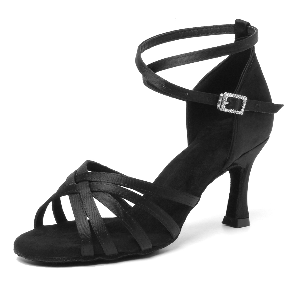 Zapatos de baile latino con suelas de gamuza para mujer, zapatos de baile de Tango Indood, tacones cubanos, tacón alto para , zapatos de baile de salón,