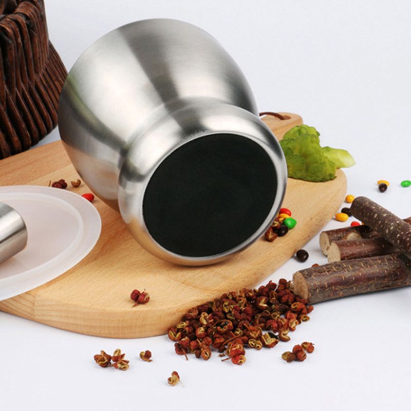 Zestawy moździerz i tłuczek tabletki ze stali nierdzewnej kruszarka Pesto proszek młynek robić przypraw X7JE