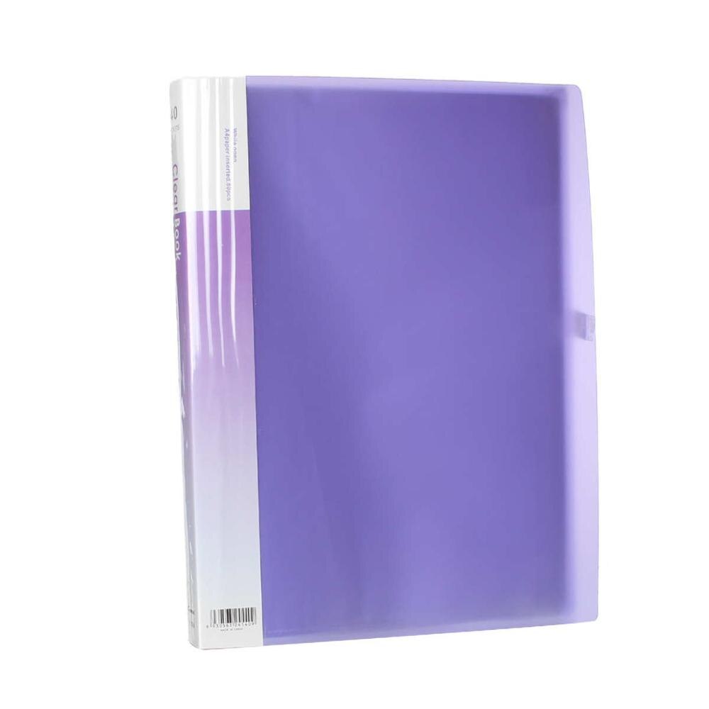 PVC clair livre A4 papier fichier dossier 30 poche présentation Document Rectangle bleu clair jaune violet couleurs, 1 PC: 3
