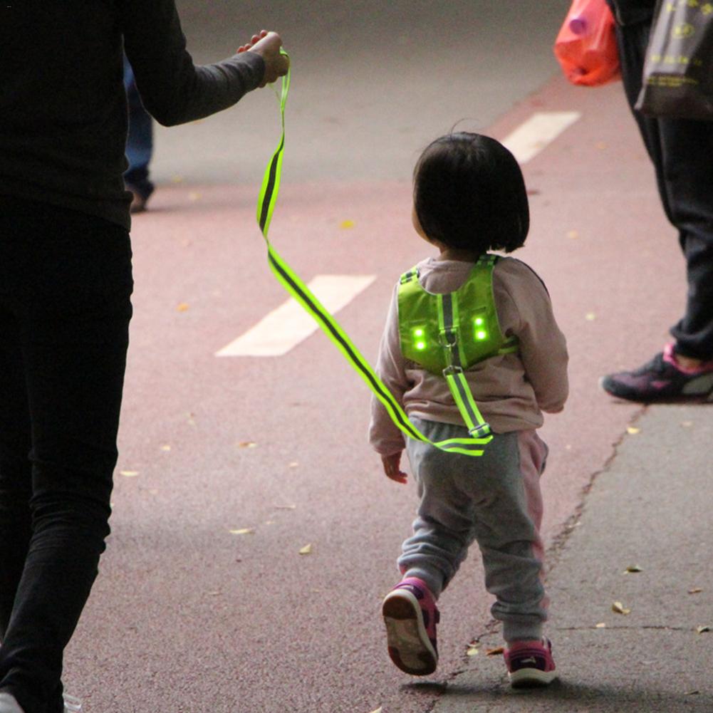 Led Light Baby Safety Harness Rugzak Peuter Reflecterende Anti-Verloren Tas Kinderen Peuter Anti Verloren Pols Link