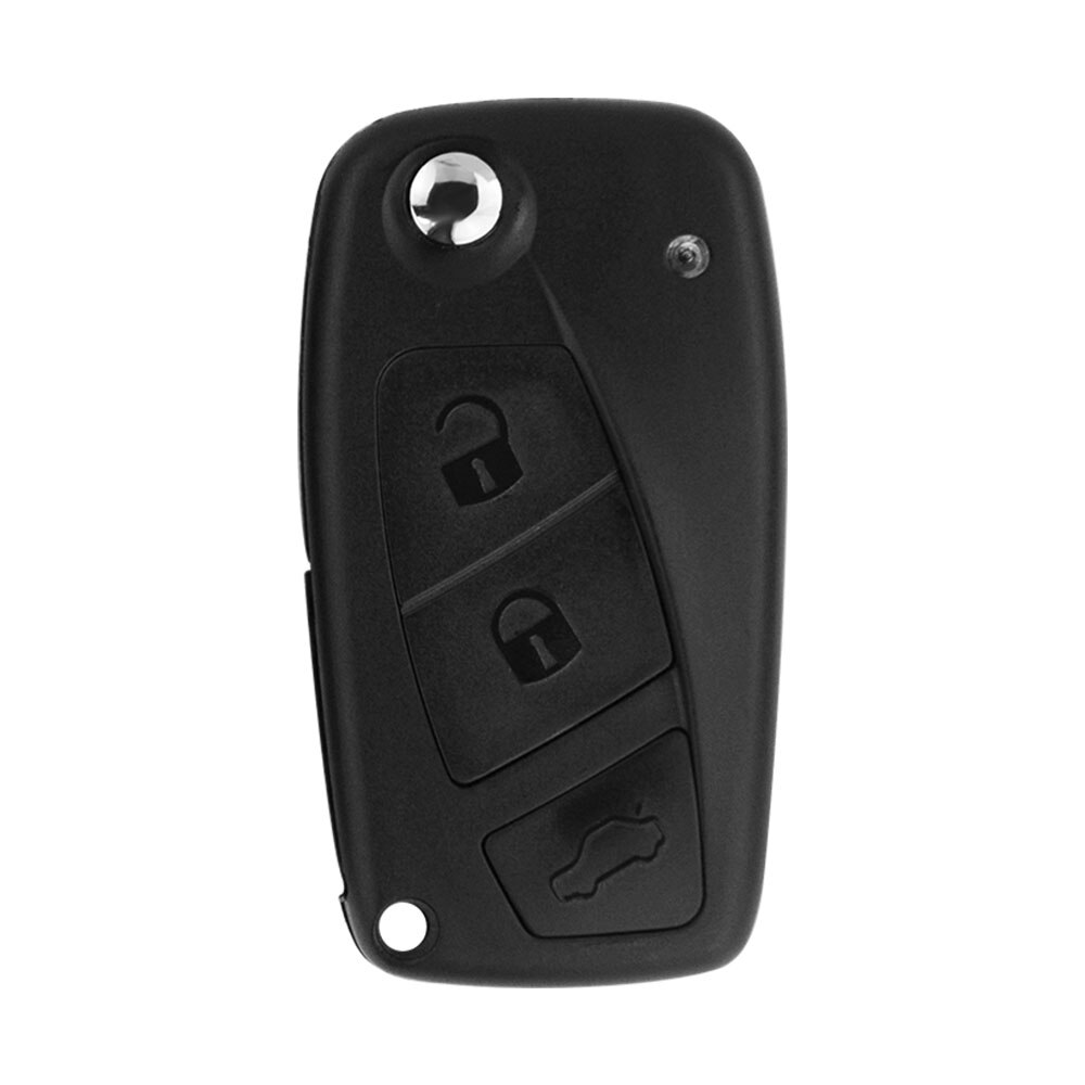 OkeyTech 3 Button Flip Folding Remote Car Key Shell Case For Fiat Punto Ducato Iveco Stilo Panda Doblo Bravo Replacement Fob Pad: 3 BUTTON BLACK