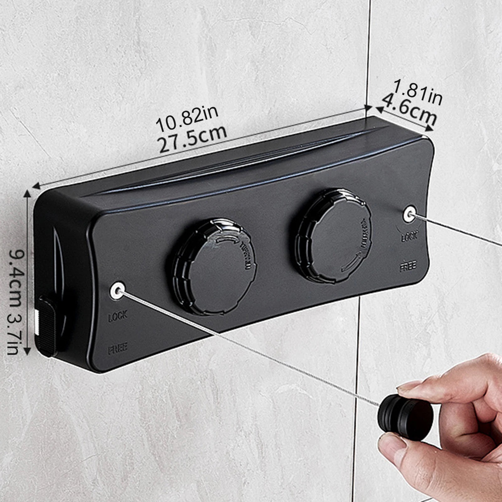 5,1 m ausziehbare Wäscheleine, doppelte Linie, einziehbare Wandmontage, Wasch- und KleiderbüGel, Wäsche, Balkon, unsichtbare Trocknungslinien: Bronze-