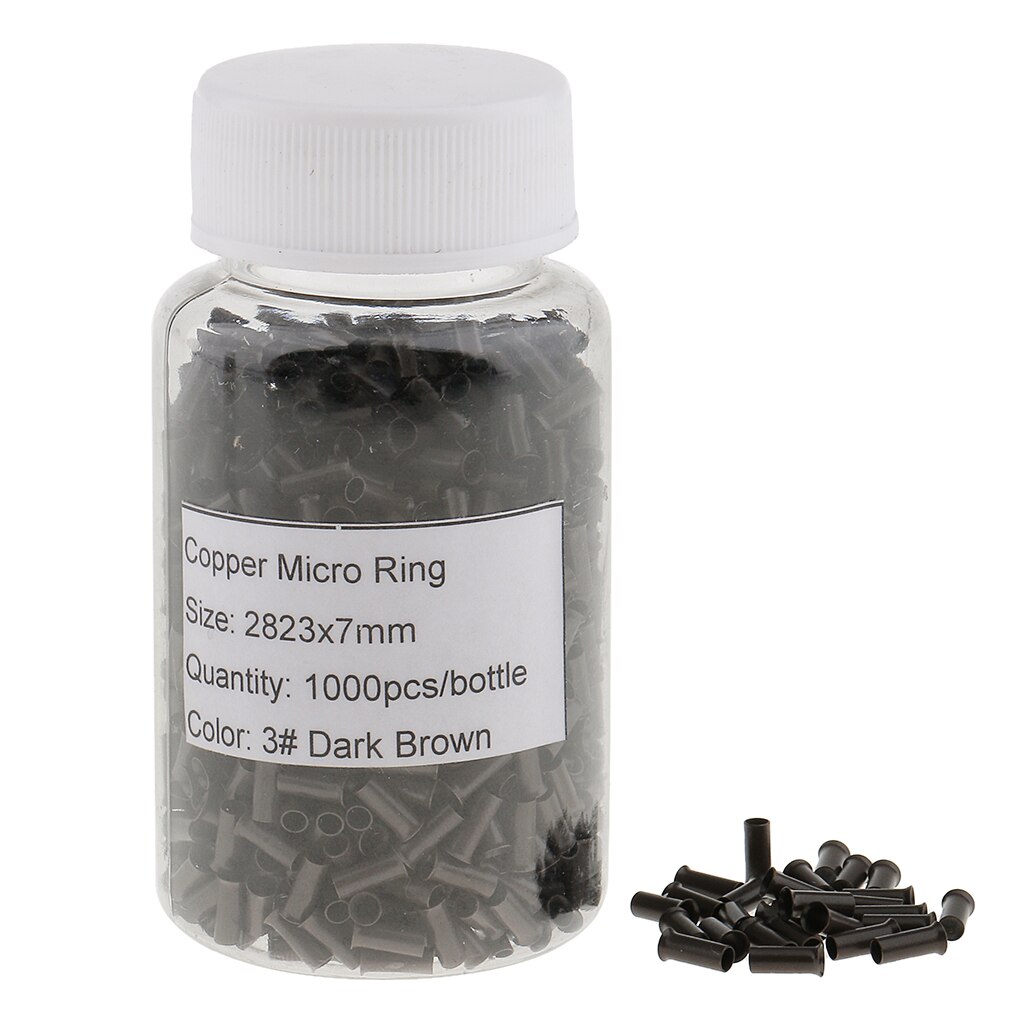 Micro anillos de enlace de 5mm para extensiones de cabello, herramienta de cuentas de cobre, anillos de enlace, Extensiones De Plumas, 1000 unids/botella
