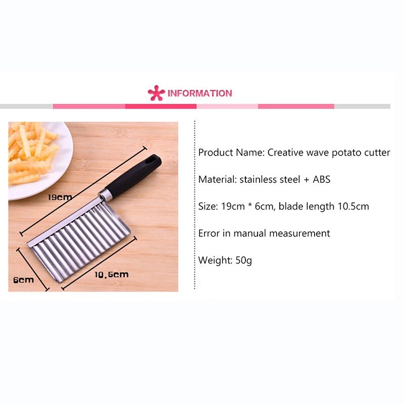 Crinkle Cut Knife, Stainless Steel Wavy Chopper Knife, Fruit And Vegetable Crinkle Cutter - View #2