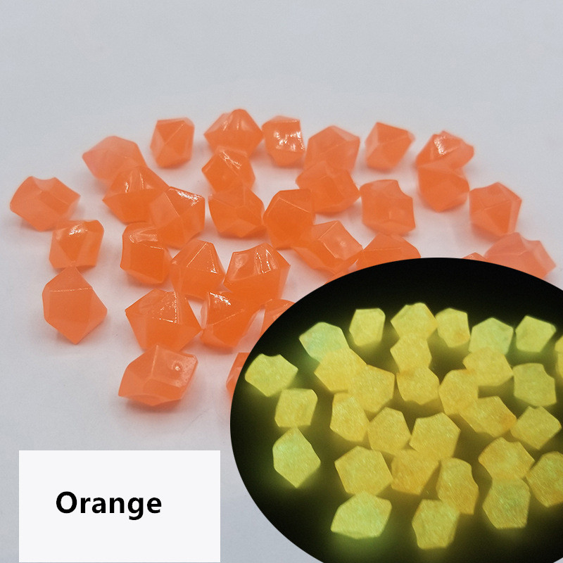 300 Stks/pak 14Mm Lichtgevende Grind Tuin Decoratie Lichtgevende Steen Pebble Medium Lichtgevende Outdoor Aquarium Decoratie: Orange