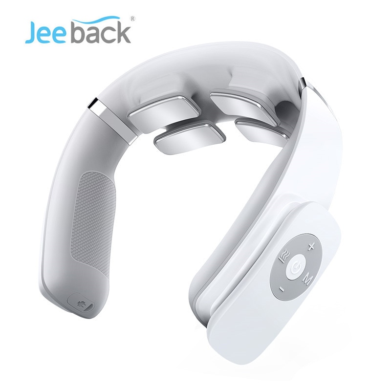 Jeeback G3 Electric Wireless Neck Massager TENS Pulse Relieve Neck Pain 4 Head Vibrator Heating Cervical Massage Health Care