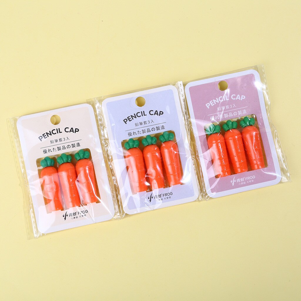 Pencil Cap carrot Head Cartoon Pencil Set Extender For Pencil Painting Writing Art School Supplies Pen refill