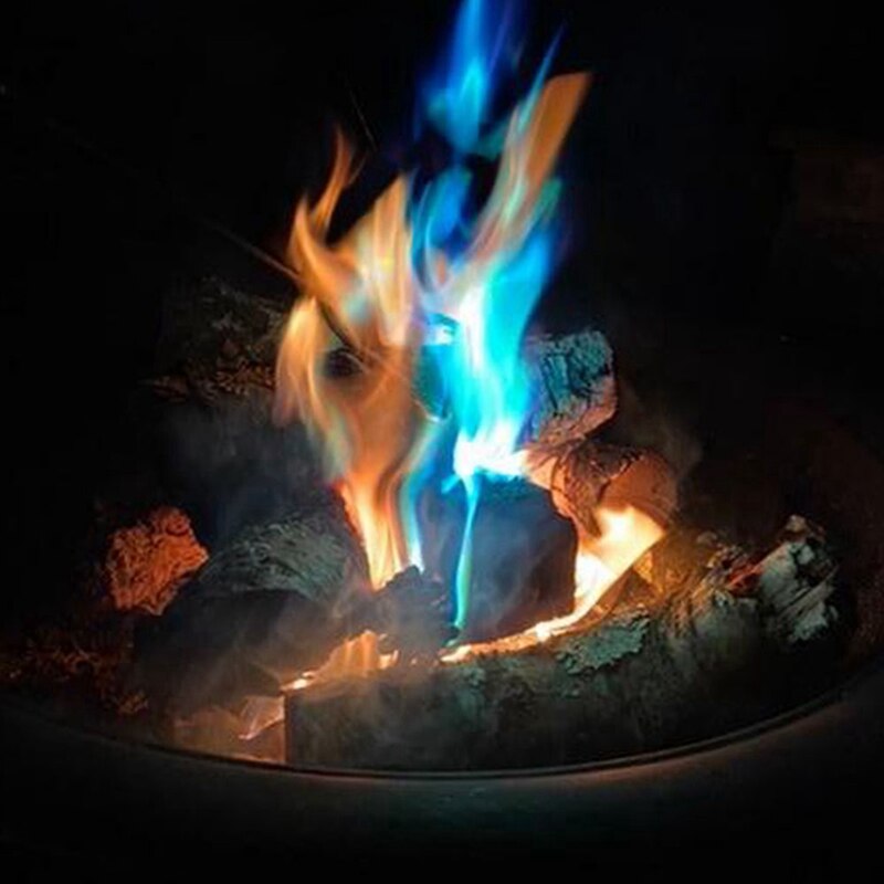 Chimenea de conos de pino madera accesorios chimenea fogata pozo de Fuego Azul y coloreado de verde