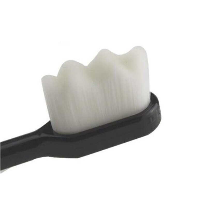 1PC Ultra-feine Weiche Zahnbürste Millionen Nano Borsten Erwachsene Zahnbürste Zähne Tiefen Reinigung Tragbare Reise Dental mundpflege Pinsel: Black