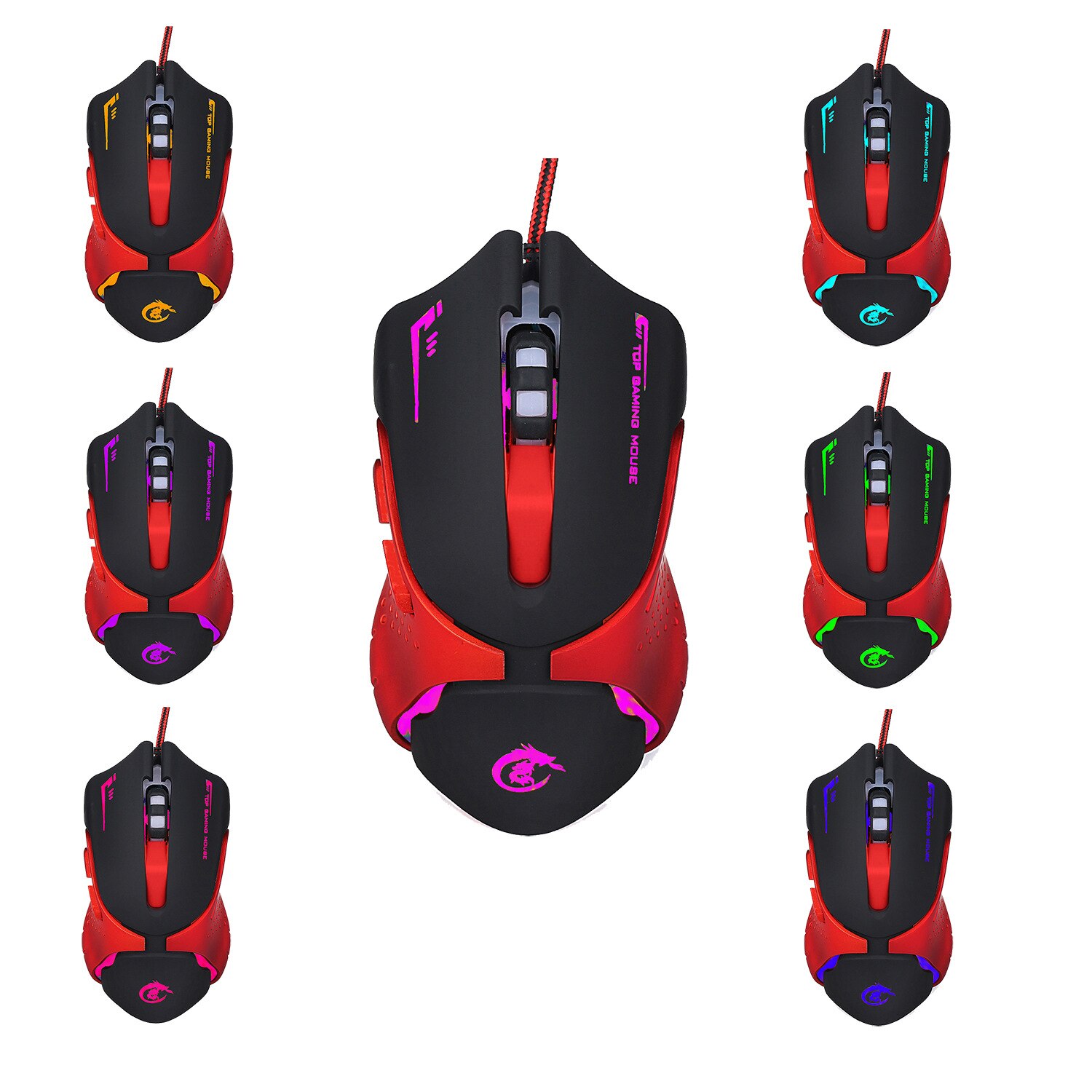 SeenDa 3200DPI Gaming Mouse 6 Buttons LED Optical Pro Mouse Gamer Computer Mice for PC Laptop Games Mice