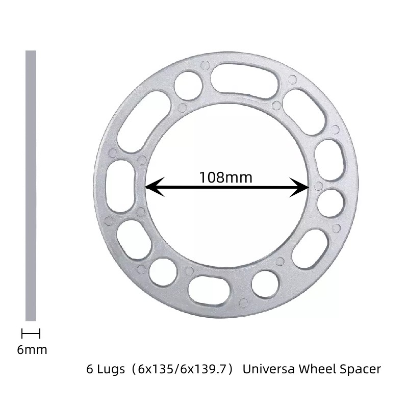 Espaciadores de rueda de aleación de aluminio, adaptadores de cubo de neumático de junta de 3mm, 5mm, 6mm, 8mm y 10mm para 4x100, 5x108, 5x112, 5x114,3, 5x120 (2 piezas): Marfíl