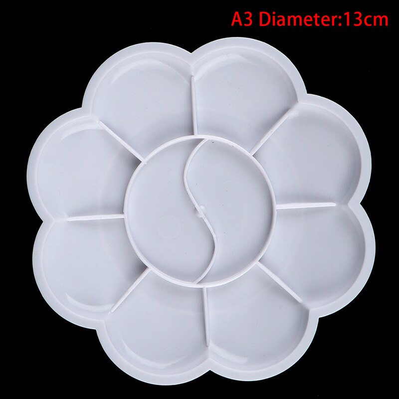 5 Size Palet Art Alternatieven Verf Lade Kunstenaar Aquarel Plastic Palet Supply Wit Aquarel Palet Pigment Lade: 13cm