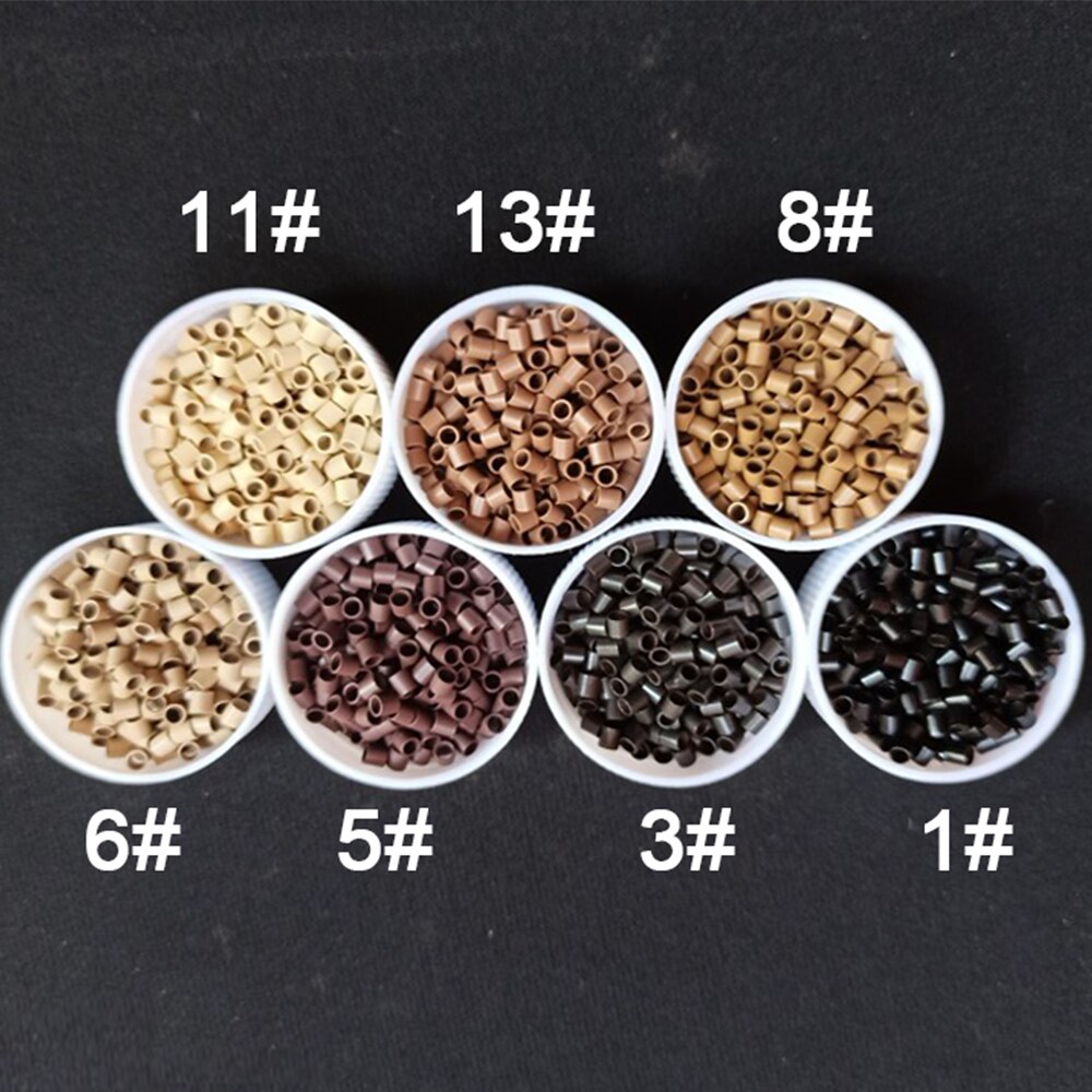 3.0 x 2.4 x 3.0mm mini kobberrør mikroringer perler koblinger til hårforlengelsesverktøy