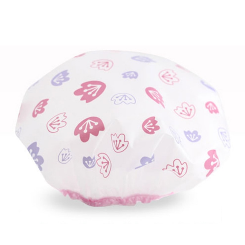 1 stk resuerbar brusebad hat tykkere badehætte vandtæt badeværelse tilbehør sødt mønster elastisk badehætte kvinder leverancer