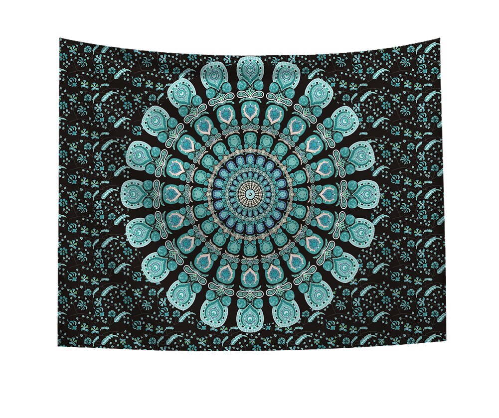 Tapestry Hippie Sprei Muur Opknoping Strandlaken Indiase Yoga Mat Decor Twin: B