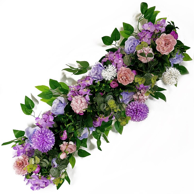 50/100cm DIY Romantic Wedding Silk Peonies Rose Flower Wall Arrangement Supplies Artificial Row Decor Iron Arch Backdrop: DG