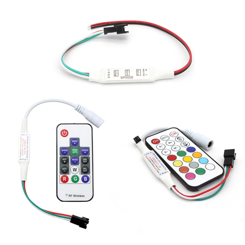 Trådløs  rf 14 nøgle 21 nøgle mini lille led pixel strip lys controller til  ws2811 sk6812 ws2812b 6803 1903 med fjernbetjening