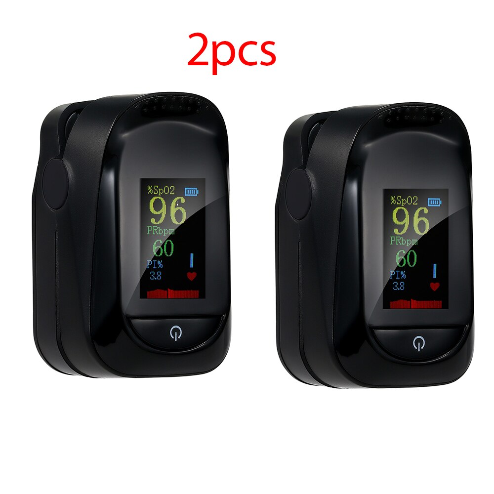 Portable Pulse Oximeter Precise Blood Saturation Detector TFT Display Reading Home/Sport with Box Rope 8S into Sleeping Mode: 2PCS MD1845-B