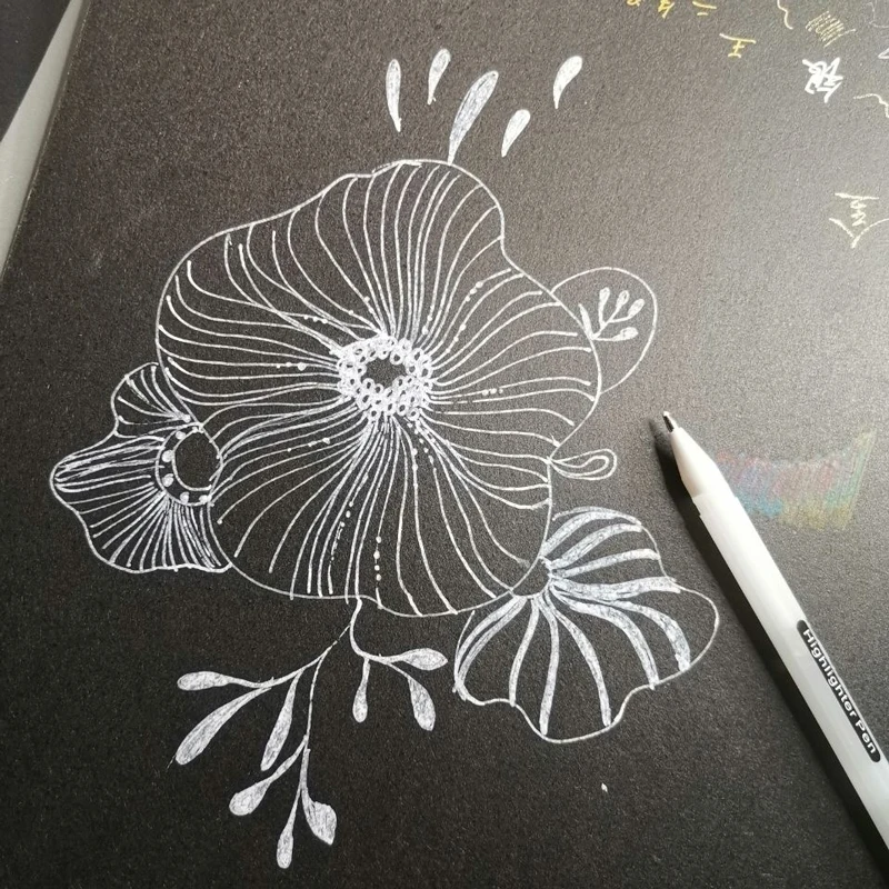 Juego de bolígrafos de Gel blancos, rotulador blanco de punta fina de 0,8mm, varilla de recarga para estudiantes, suministros de dibujo artístico y escritura
