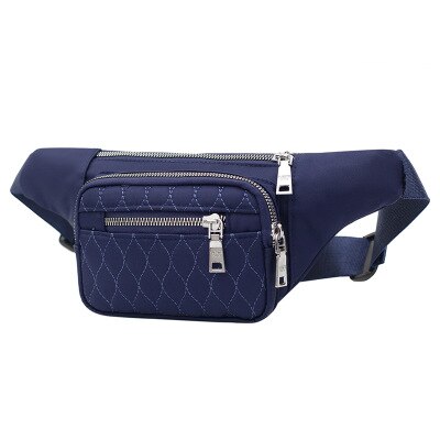 Casual heuptas voor dames, waterdichte nylon heuptas, telefoonhoesje, borsttas, damestas met brede band, damestas met klep, crossbodytas: Donkerblauw