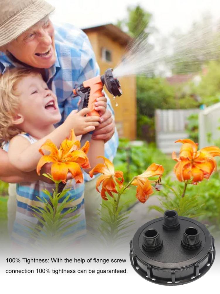 IBC Ton Barrel Cover Cap with 1" External Thread Vent Hole Plastic DN150 Single Hole External Thread IBC Lid Container Cover