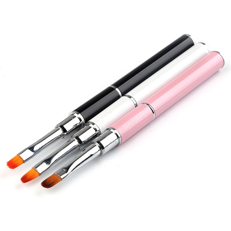 2-in-1 Dual beendet Poly Nagel Gel Bürste Pflücker Nagelbürste und Spachtel Edelstahl Gel für NäGel Verlängerungsgel Werkzeug