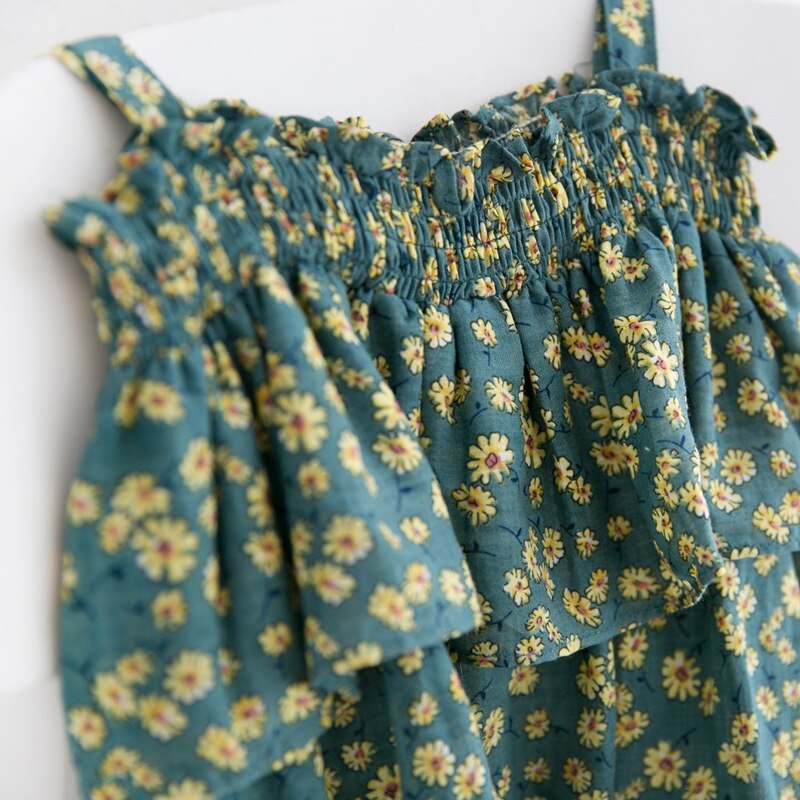 Blusa sin mangas con estampado Floral para niñas, camisa bonita con volantes para niñas de 2 a 7 años, ropa de verano, , 2022