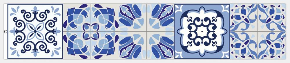 10/15/20/30cm Blau Streifen Fliesen Zauberstab Aufkleber Schlecht Küche Glas Fenster Heimat Dekor Tapete schälen & Stock Vinyl Kunst Wandbild: MZ024  C / 15cmX75cmX1pc