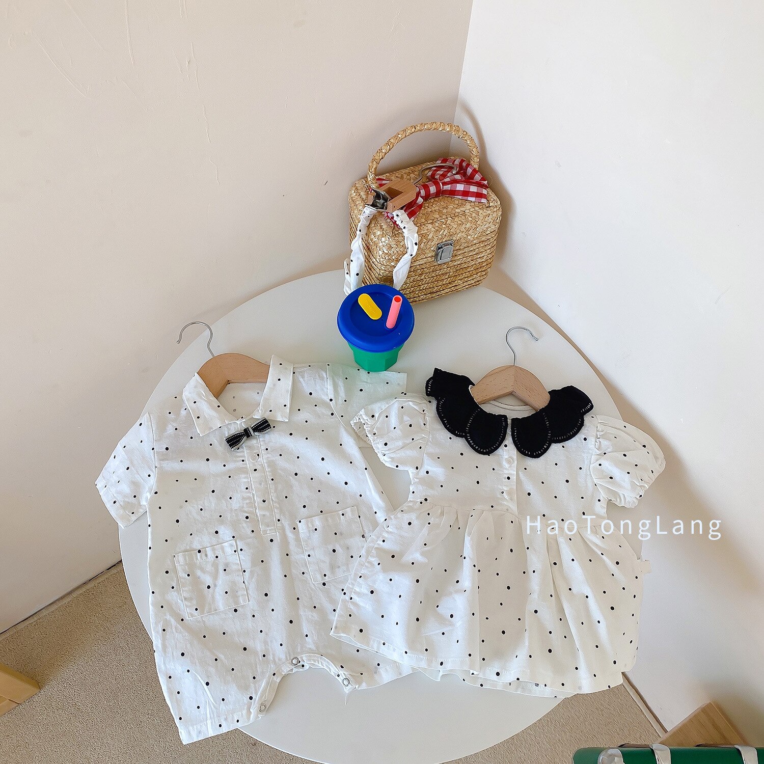 Sommerkleid für eltern und freundlicher, bruder und schwester, süßes kleid für jungen, kurzes kleid für mädchen, hübsches kleid mit haargürtel