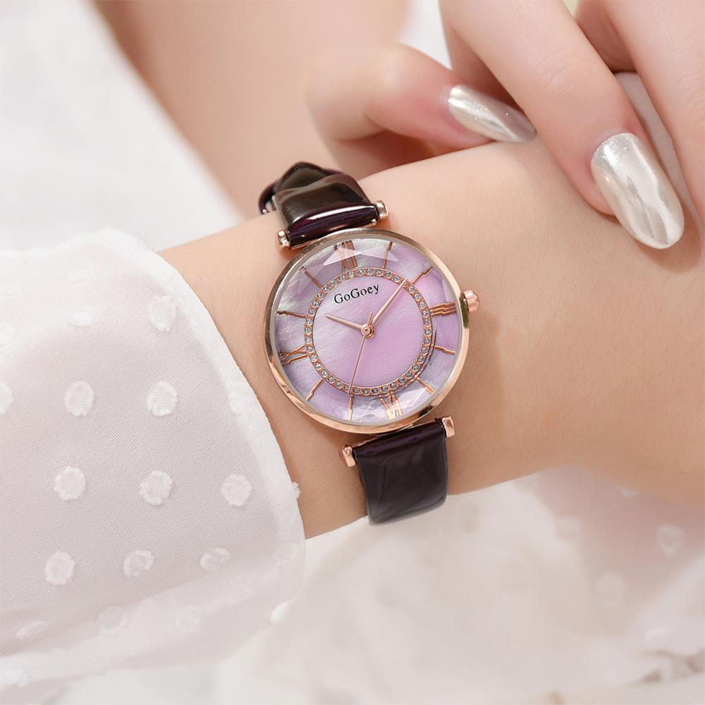 Luxe dameshorloge met leren band, unieke, eenvoudige horloges, casual sporthorloges, quartzhorloges, dameshorloges